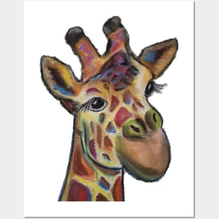 Pretty Giraffe rainbow Posters and Art